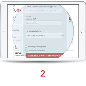 Accedi a Telemaco per cercare un’impresa per Codice Fiscale o Partita IVA Nella homepage di Telemaco clicca sull’icona “IMPRESE” e inserisci il Codice Fiscale o la Partita IVA. Poi avvia la ricerca.